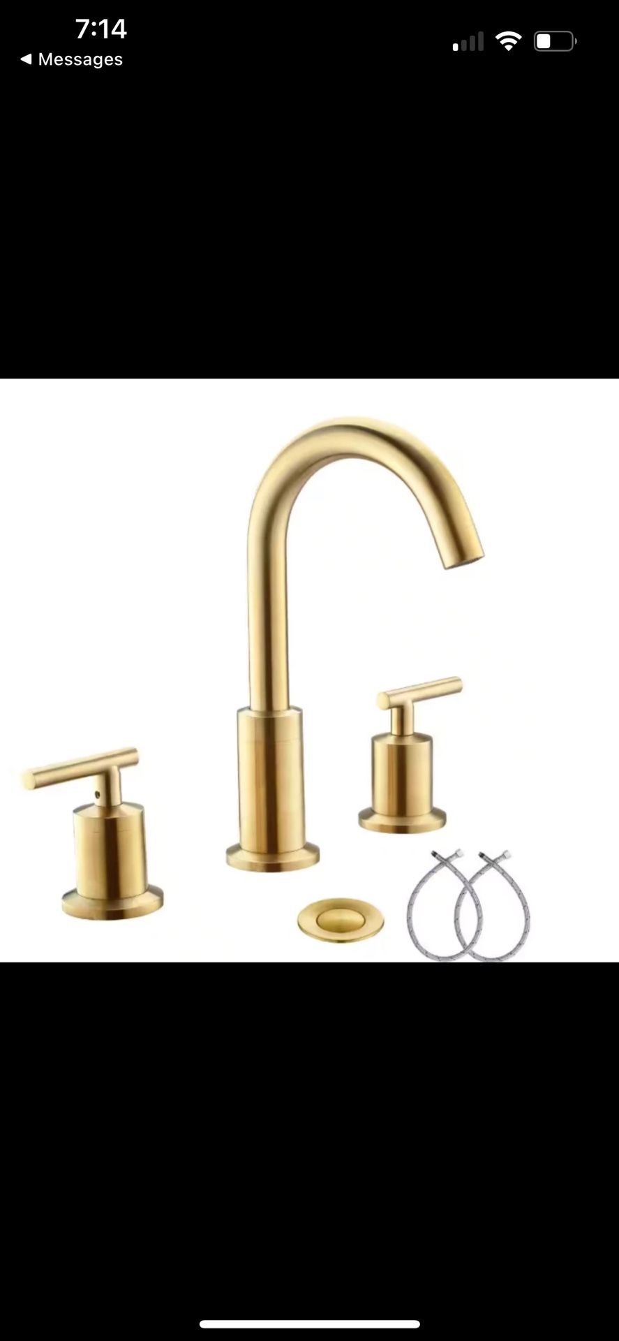 Phiestina Brushed Gold Wides pread 8 in. 2-Handle Bathroom Faucet 3-Hole