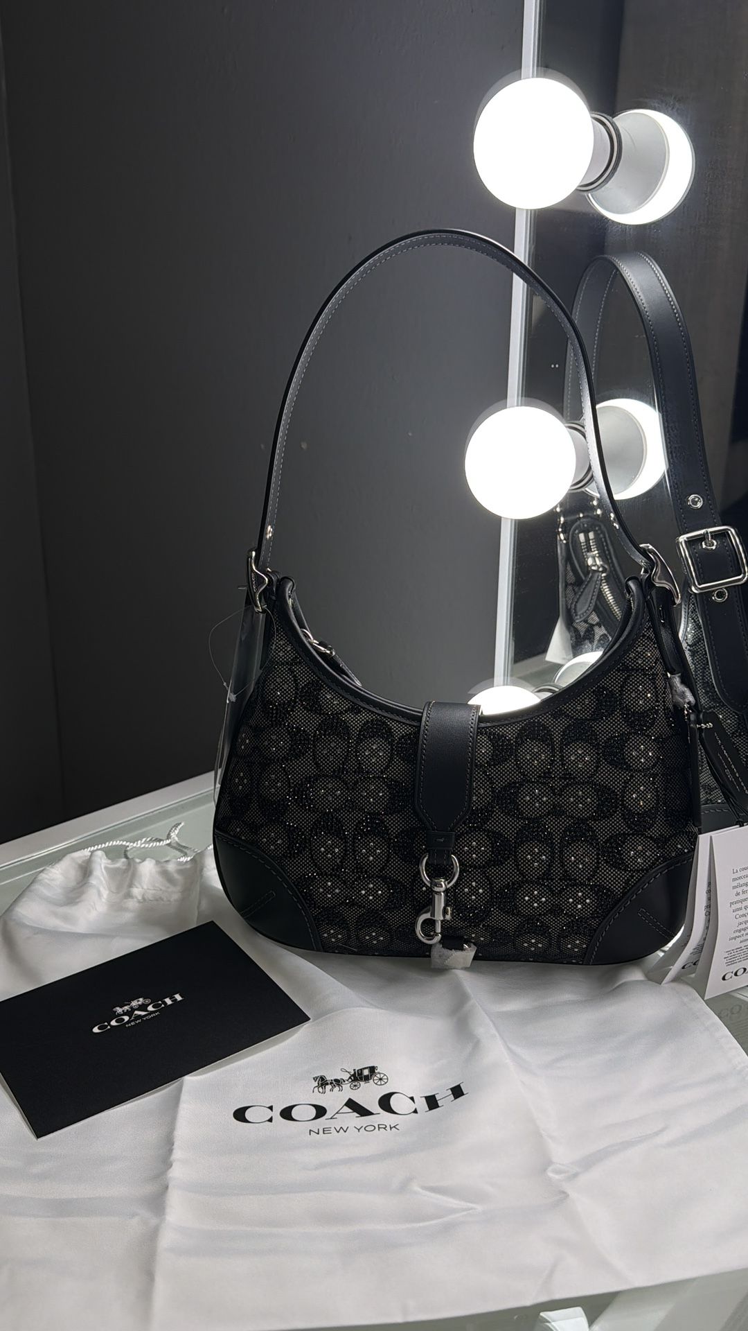 Coach purse & wallet Hamptons Hobo Bag In Crystal Signature Jacquard