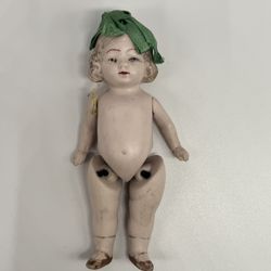 Vintage Porcelain Articulated Bisque Doll from Germany