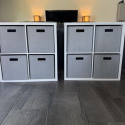Two Storage Shelves With Drawers