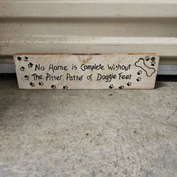 Small Wood Dog Sign