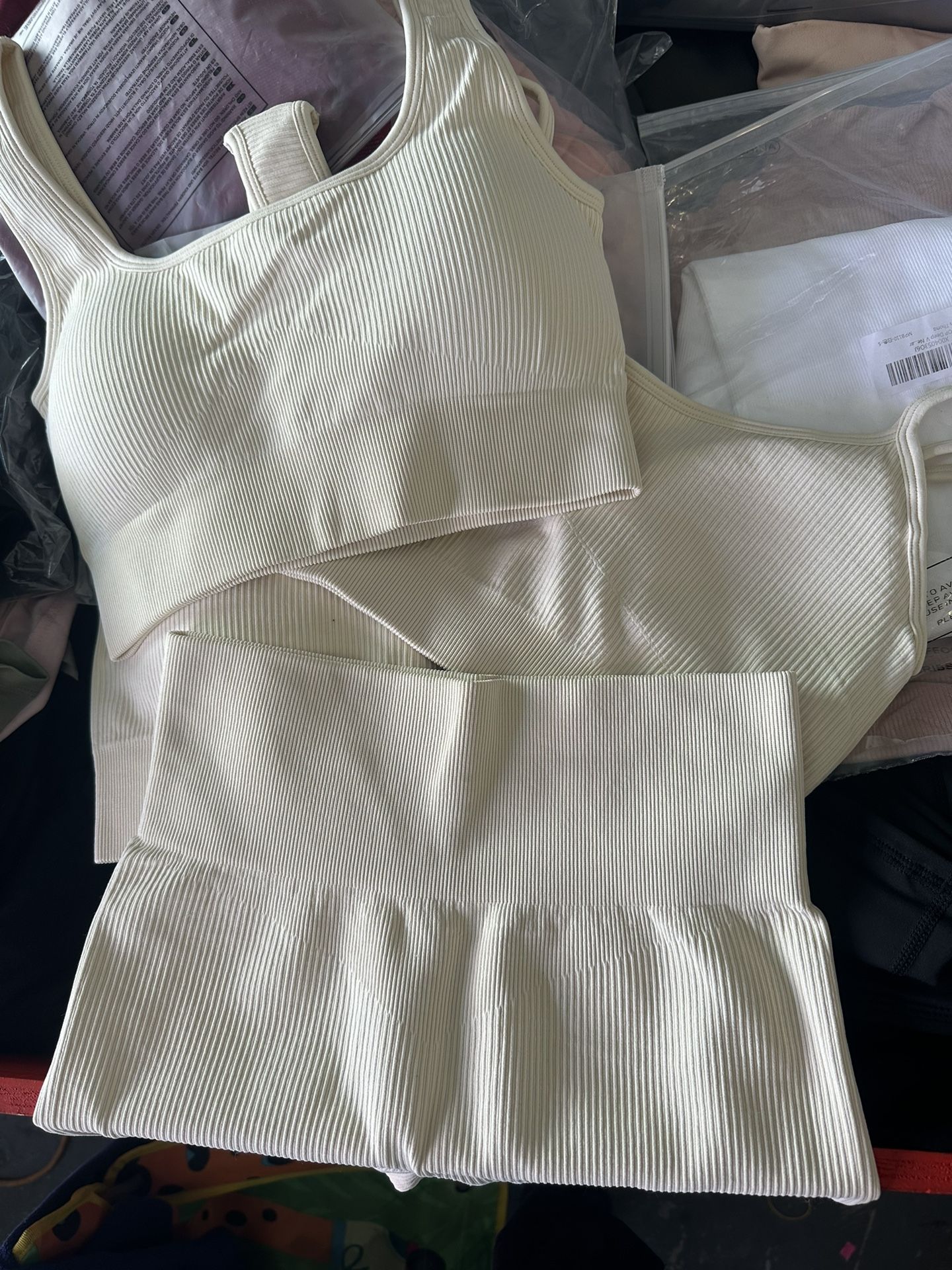 4 Pc Nude Bra & Short Sporty Set