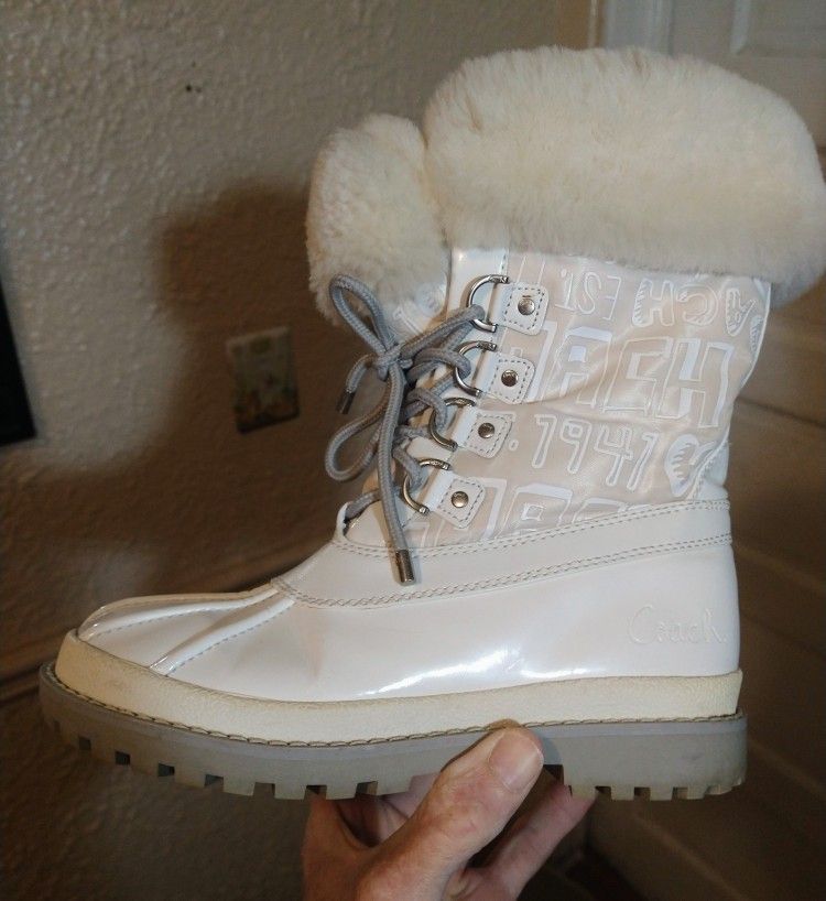 Ladies Authenticated Coach Monogram Winter Boots
