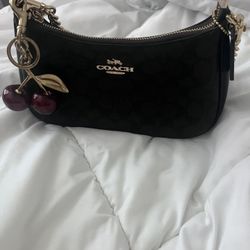 Brown Coach Bag w/ Cherry 