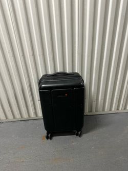 Black Hardcase Spinner Rolling Suitcase Carry-On Plastic Solid Unisex Adult