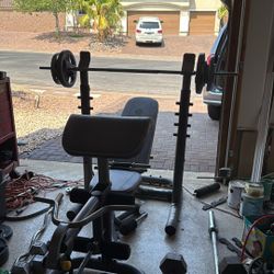 Weight Bench And Dumbbell Handles 
