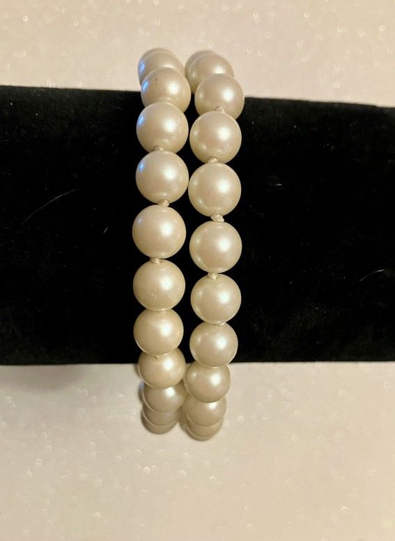 Vintage Japan Double Strand Pearl Bracelet