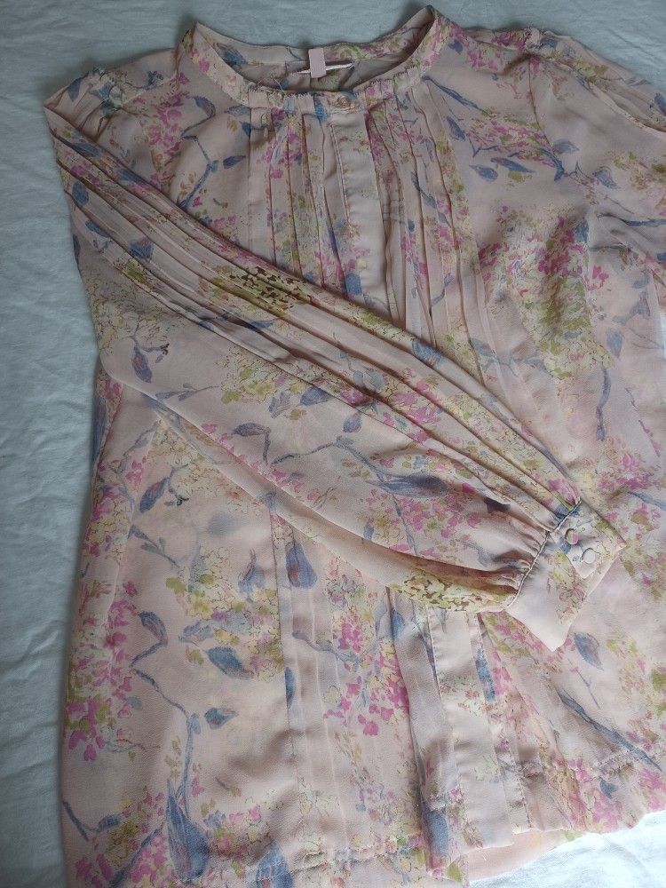 Philosophy Women's Blush With Multi Color Blouse Size L