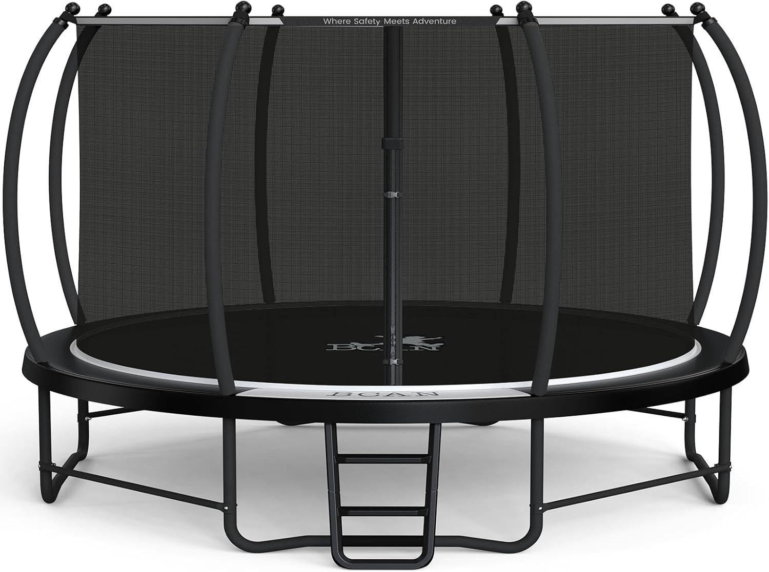 BCAN 8FT 10FT 12FT 14FT 15FT 16FT Recreational Trampoline with Enclosure for Kids Adults ASTM Approved Outdoor Trampolines with Ladder for Kids 14FT