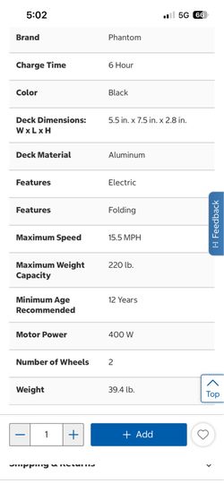 Phantom A10 Smart Electric Scooter