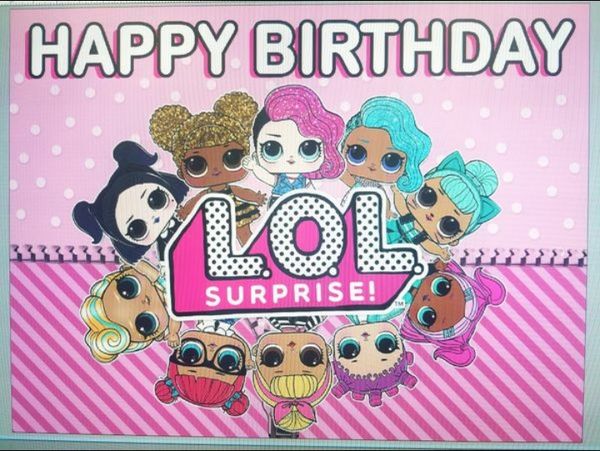 LOL SURPRISE happy birthday banner 3ftx4ft regular paper for Sale in ...