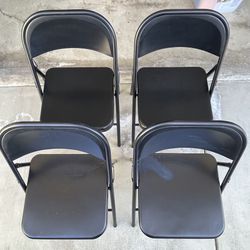 4 Steel Folding Chairs 