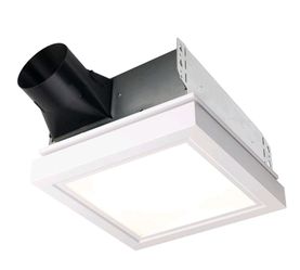 Broan NuTone AER110LTW 110 CFM 1.5 Sones Ceiling Bathroom Exhaust Fan LED Light