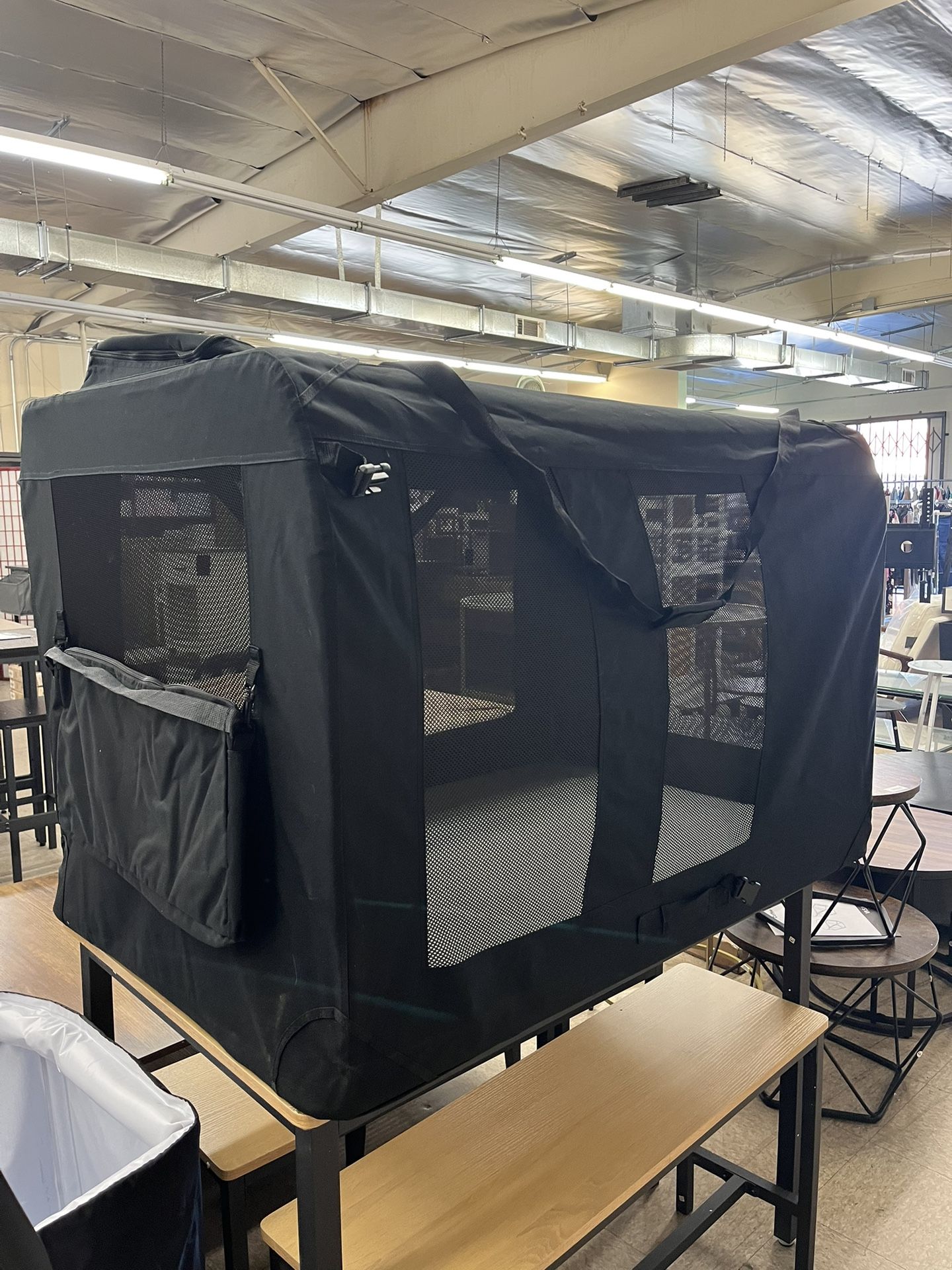 Feandrea 48" Collapsible Soft Crate Portable Travel Dog Crate - Black