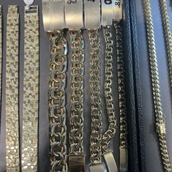 10k Gold SOLID Chino Bracelets For A Good Price!! 38-155 Gram In Stock Right Now!!