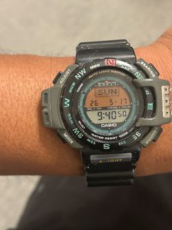 Men Casio Protrek Watch Triple Sensor 1470 Prt-40 Baro Compass Altimeter Vintage