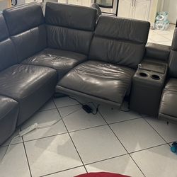 Modern Leather Reclining Sectional Sofa – $700 (Originally $7,000)