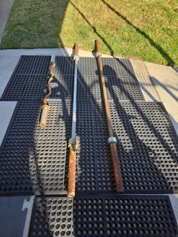 2 Olympic bars and Curl bar