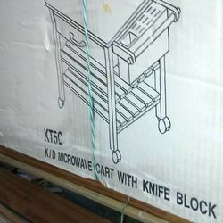 Microwave Cart With Knife Block
