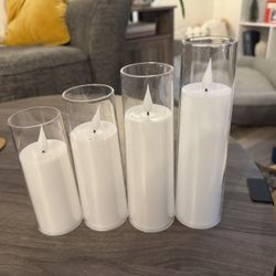 White Flameless Candle Set 