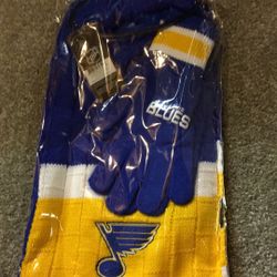 Saint Louis Blues Scarf And Gloves Gift Set !