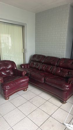 High end leather sofa bed and chair