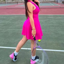 ribbed pink dress