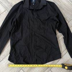Black Button Up Dress Shirt-Dockers Brand