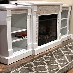Large Cozy Fireplace For Sale With Side Storage 
