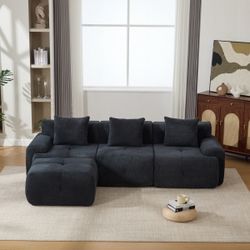 Same Day Delivery Black L Sectional Couch 🛋️ Modular Brand New 