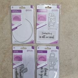4 Piece Gemini Stamp and Die Cut Set Hello, Thanks, Love and Circle Frames