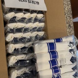 100Pack Pre Rolled Blue Silverware and Napkin-Disposable Blue Plastic Utensils-Plastic Cutlery Set with Napkin:100 Forks,100 Knives,100 Spoons,100 Nap