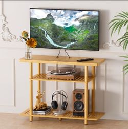 Bamboo TV Stand, Small TV Stands for up to 32 Inch