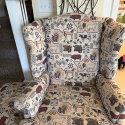Farm style chair and ottoman