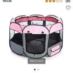 Small Pet Playpen Corral Cute Pink