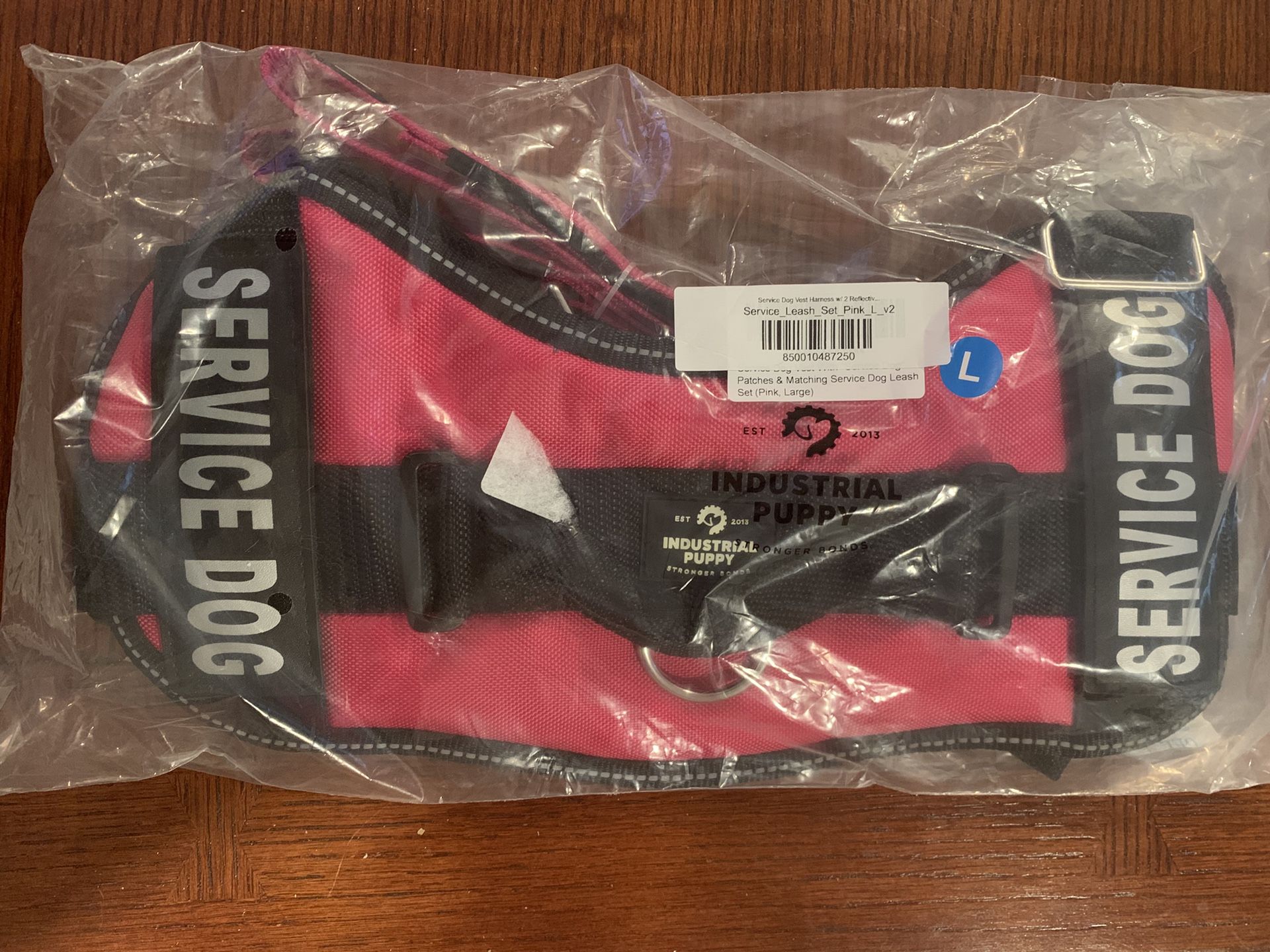Service Dog Vest Harness & Matching Leash- X-Large-Pink