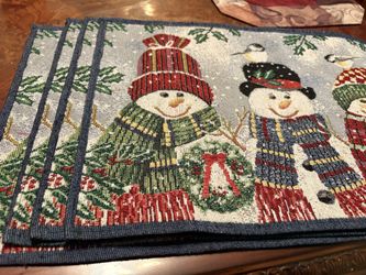 4 Snowman Place Mats