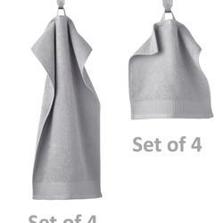 [NEW] IKEA VINARN Hand Towels Washcloths (Total 8) Light Grey