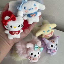 One Dozen Hello Kitty And Friends plush Hair Ties