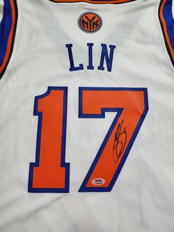 Jeremy Lin Signed New York Knicks Adidas Swingman Jersey PSA Authentic Linsanity