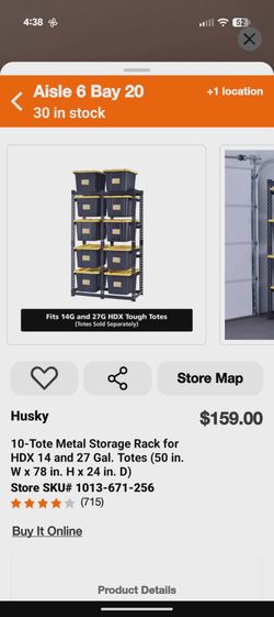 Husky 10-Tote Metal Storage Rack for HDX 14 and 27 Gal. Totes
