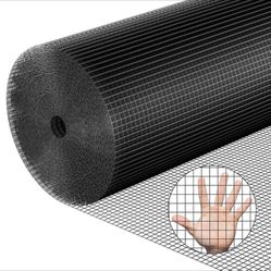 Black Hardware Cloth 1/2inx36inx100ft, 19GA, Chicken Wire Fencing Roll, Black Chicken Wire Mesh, Vinyl PVC Coated Welded Wire Mesh for Chicken Coop Ba