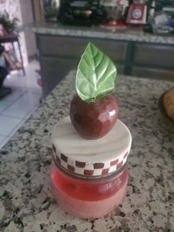Vintage Wooden apple candle