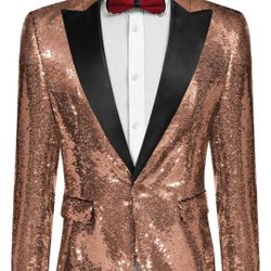 Sequin Tuxedo Blazer