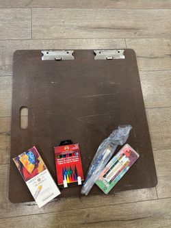 Art Supplies Bundle with Drawing Board, Watercolors, Colored Pencils & Brushes