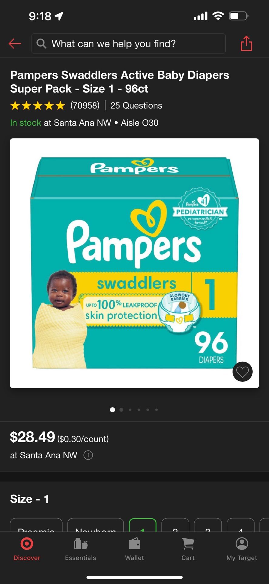 Pampers Size 1