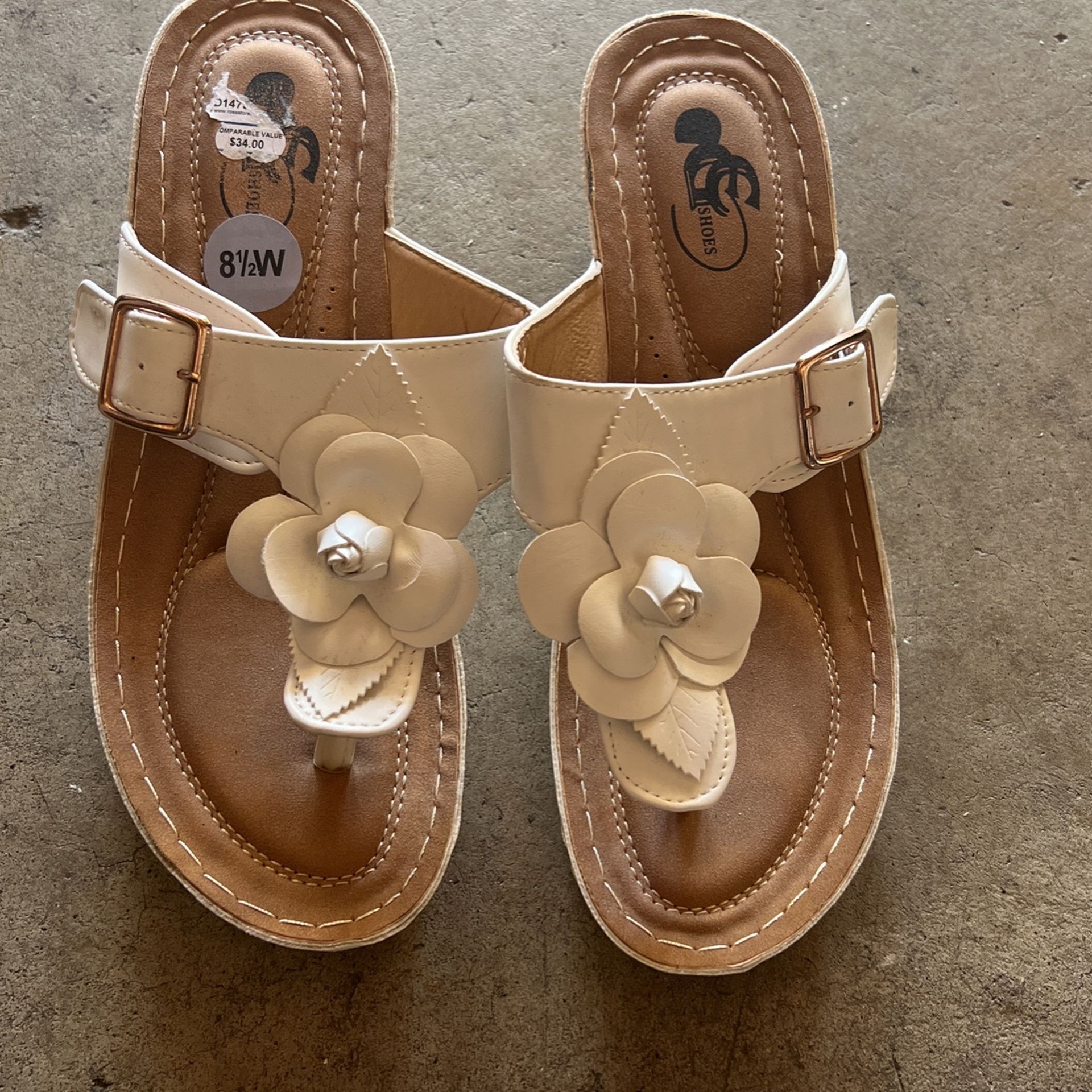 White Wedges Size 8 1/2 W