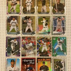 Miami Marlins 16 Card Baseball Lot! Rookies, Prospects, Refractors, Parallels, Autographs, Short Prints, Variations & More!