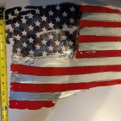 Steel American Flag Wall Art