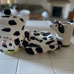 Cow Cookie Jar + Mug Set – Farmhouse Kitchen Décor